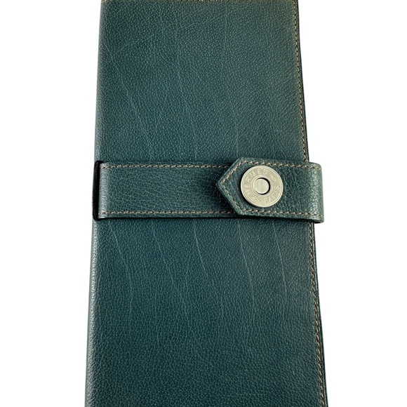 Genuine HERMES Dimitri Blue Long Wallet Organizer Rare Hard to Find Excellent - Picture 1 of 16